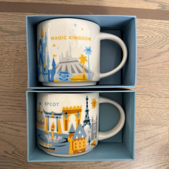 Set of 2 Starbucks Disney Parks YOU ARE HERE Collection - Magic Kingdom & EPCOT